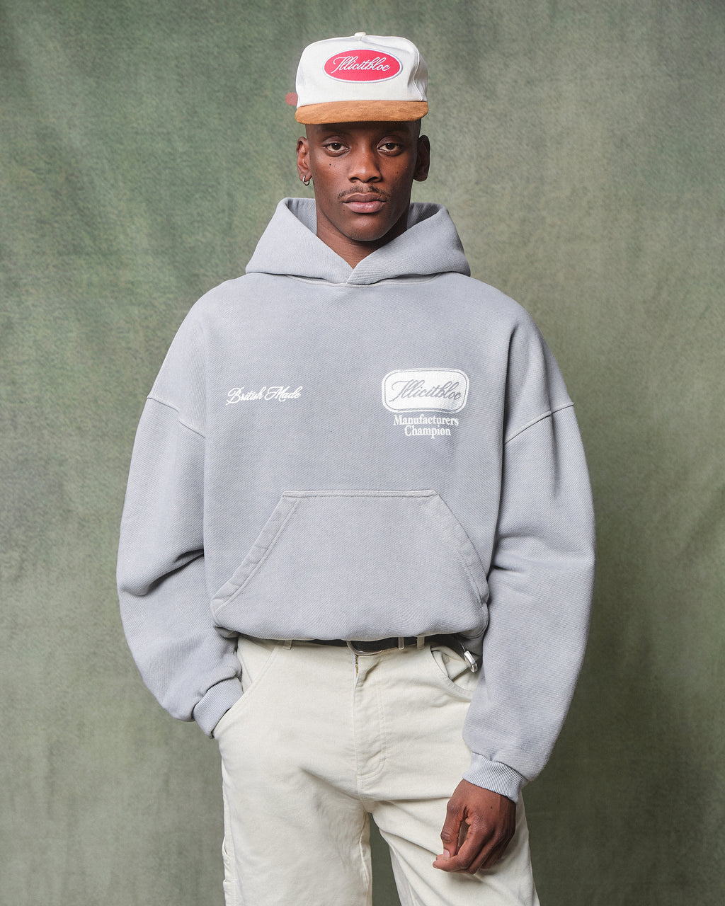 CHAMPION STAMP HOODIE - POWDER GREY