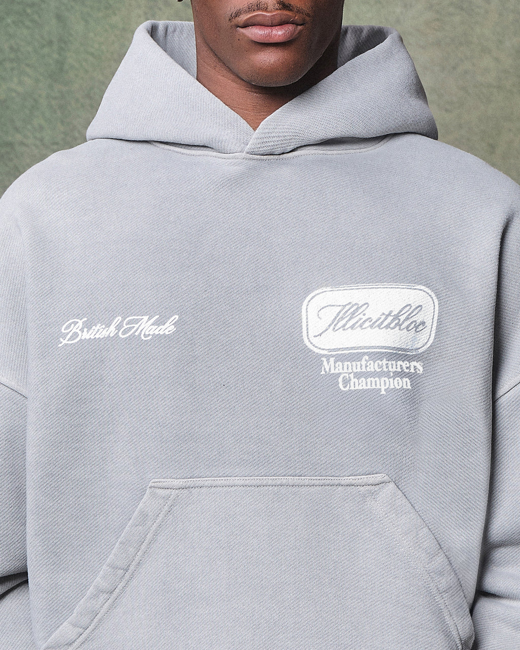 CHAMPION STAMP HOODIE - POWDER GREY