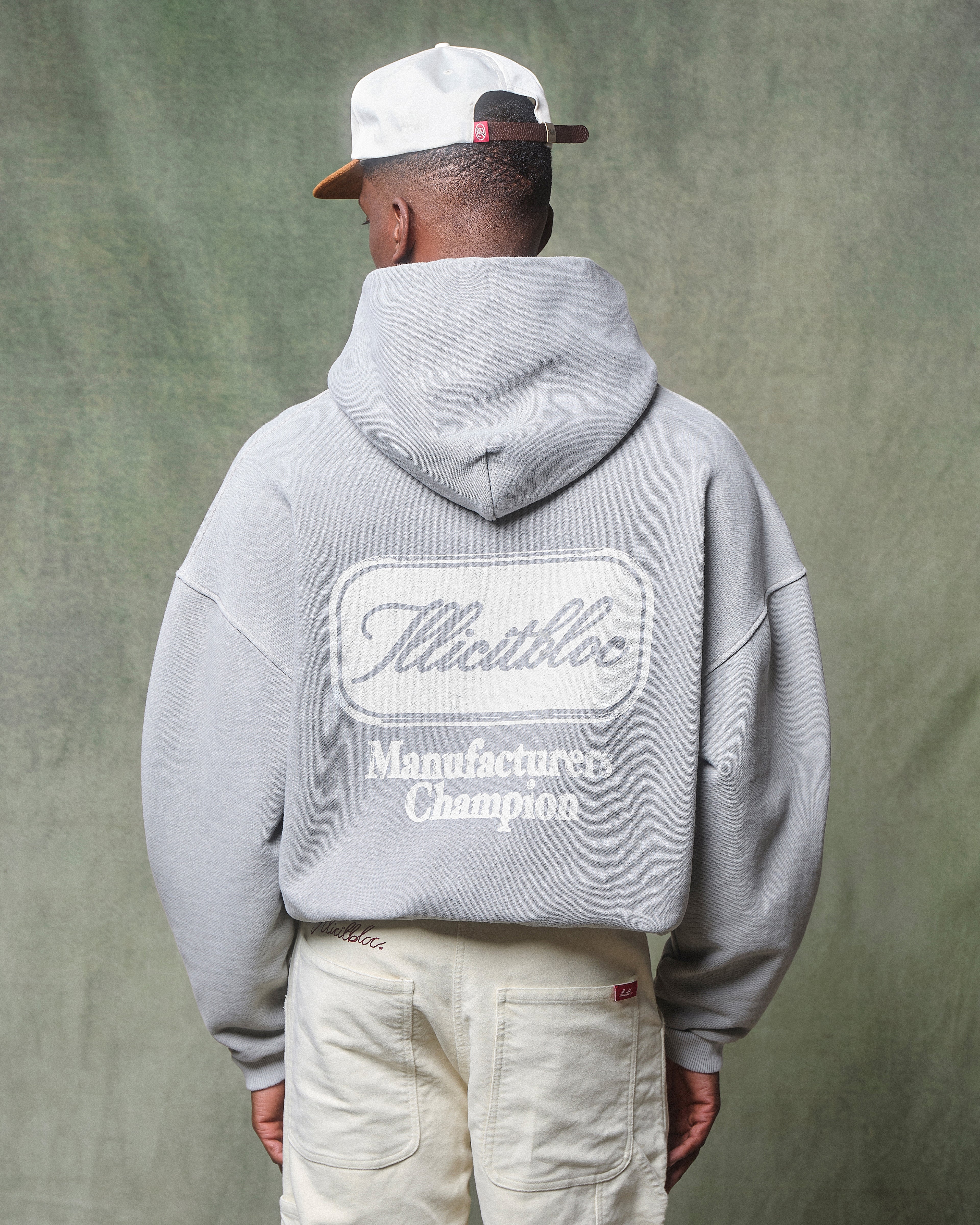 CHAMPION STAMP HOODIE - POWDER GREY