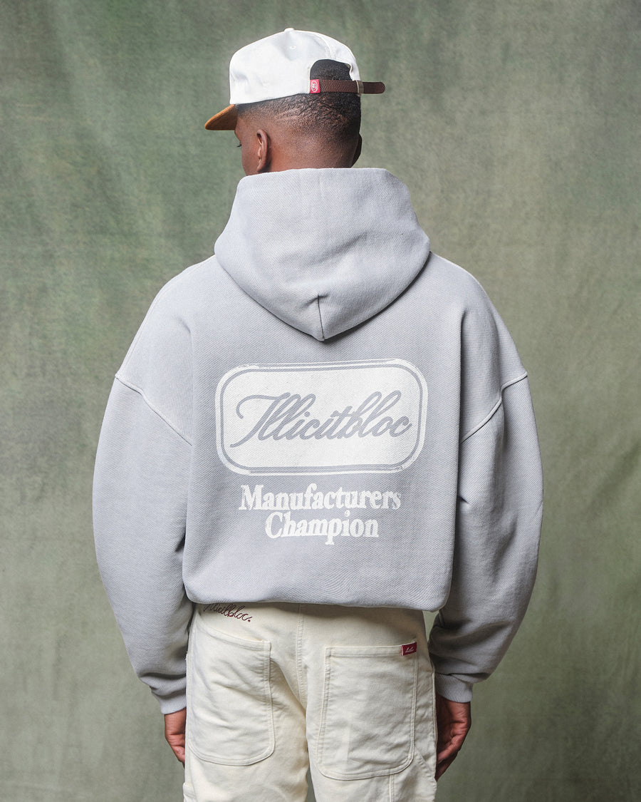 CHAMPION STAMP HOODIE - POWDER GREY