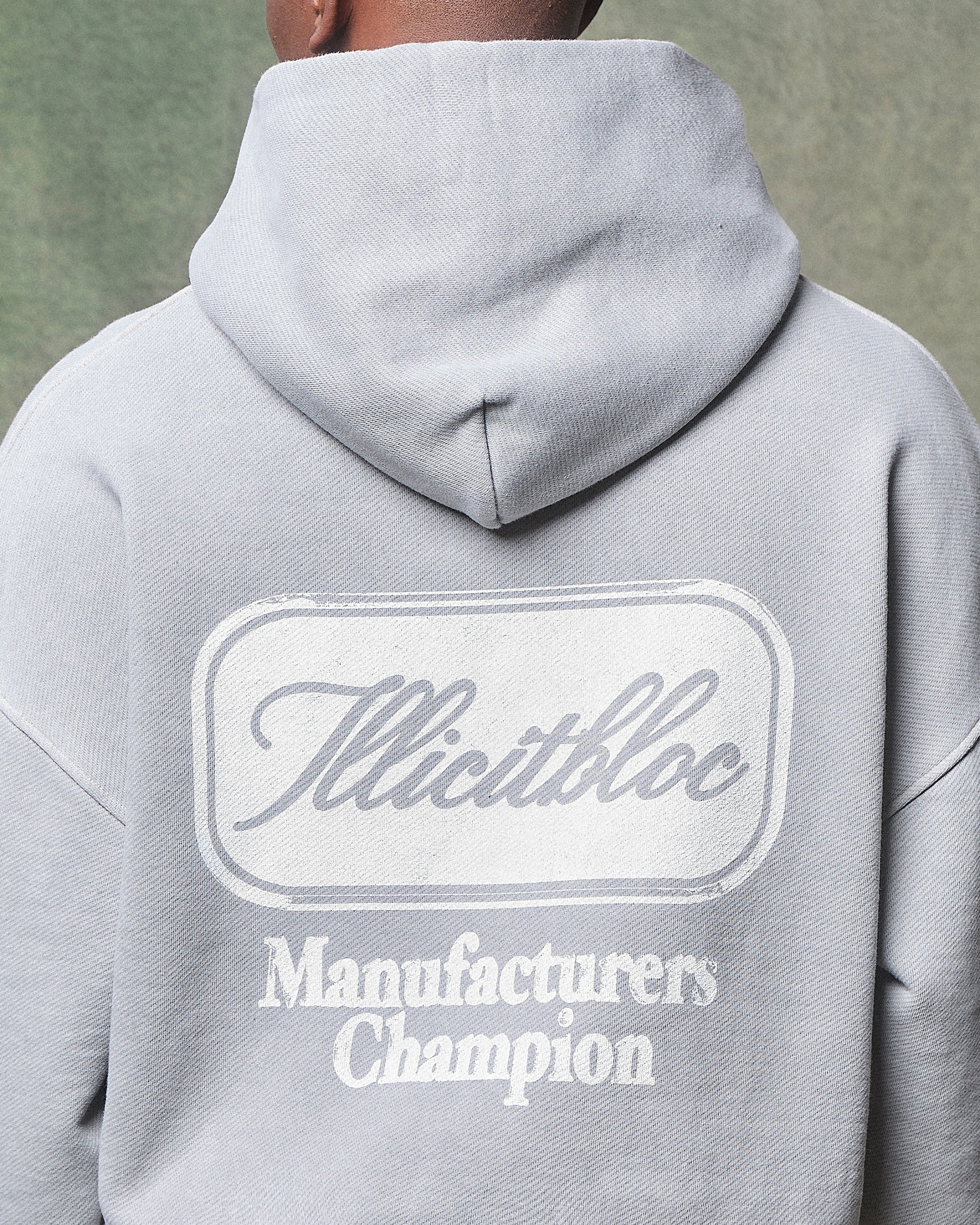 CHAMPION STAMP HOODIE - POWDER GREY