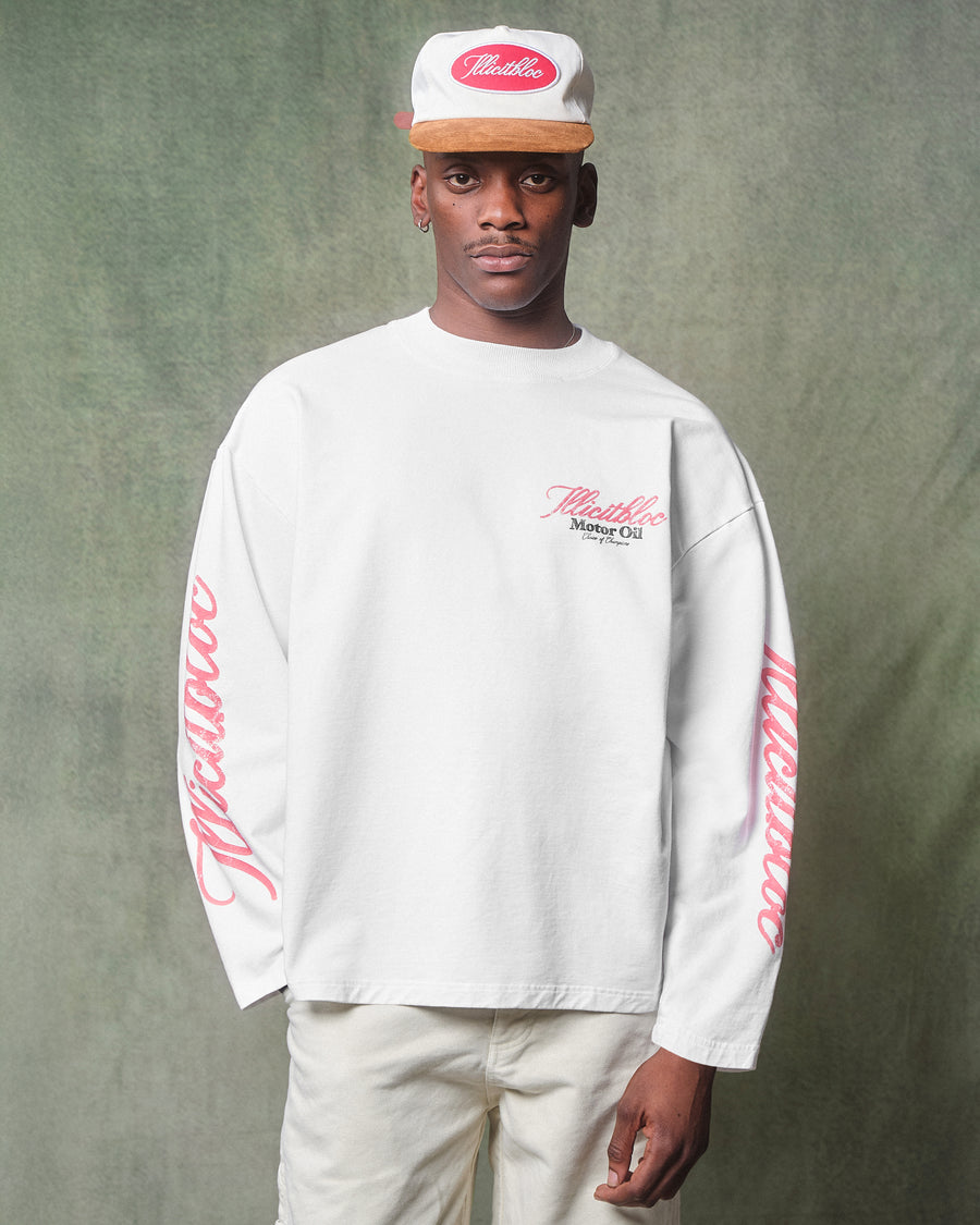 BULL MASCOT LONG SLEEVE T-SHIRT - WHITE