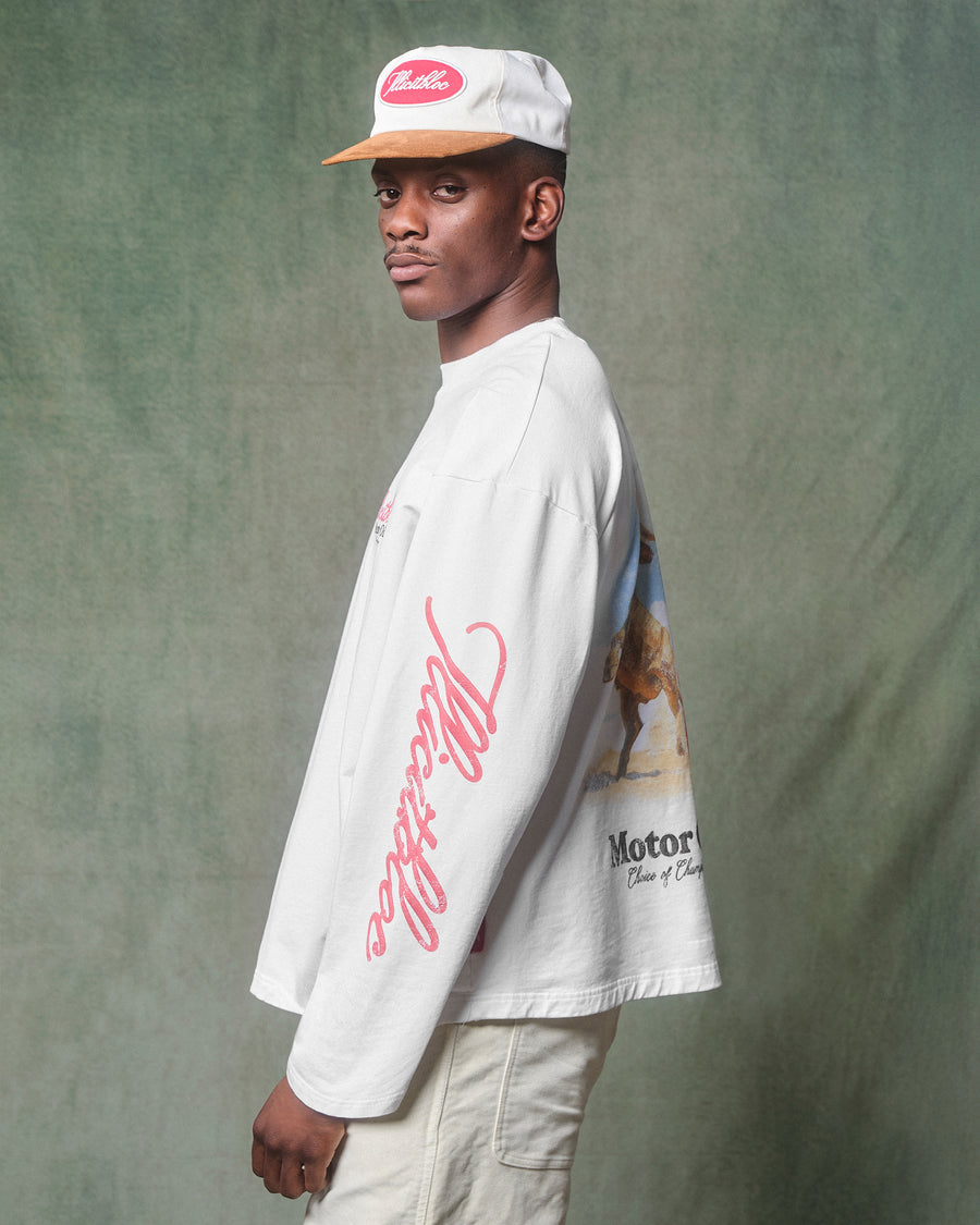 BULL MASCOT LONG SLEEVE T-SHIRT - WHITE