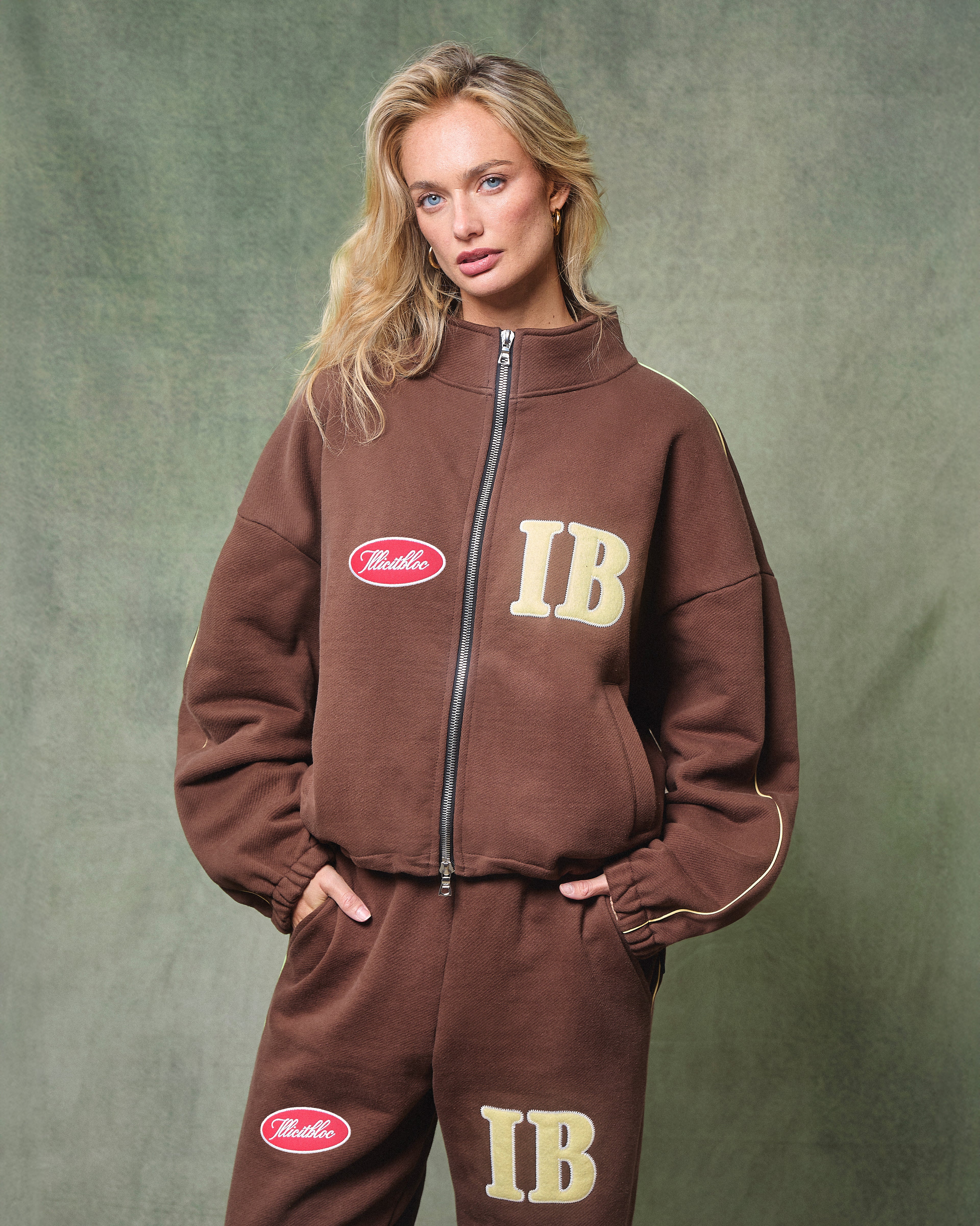 SPELLOUT TRACK JACKET - HICKORY