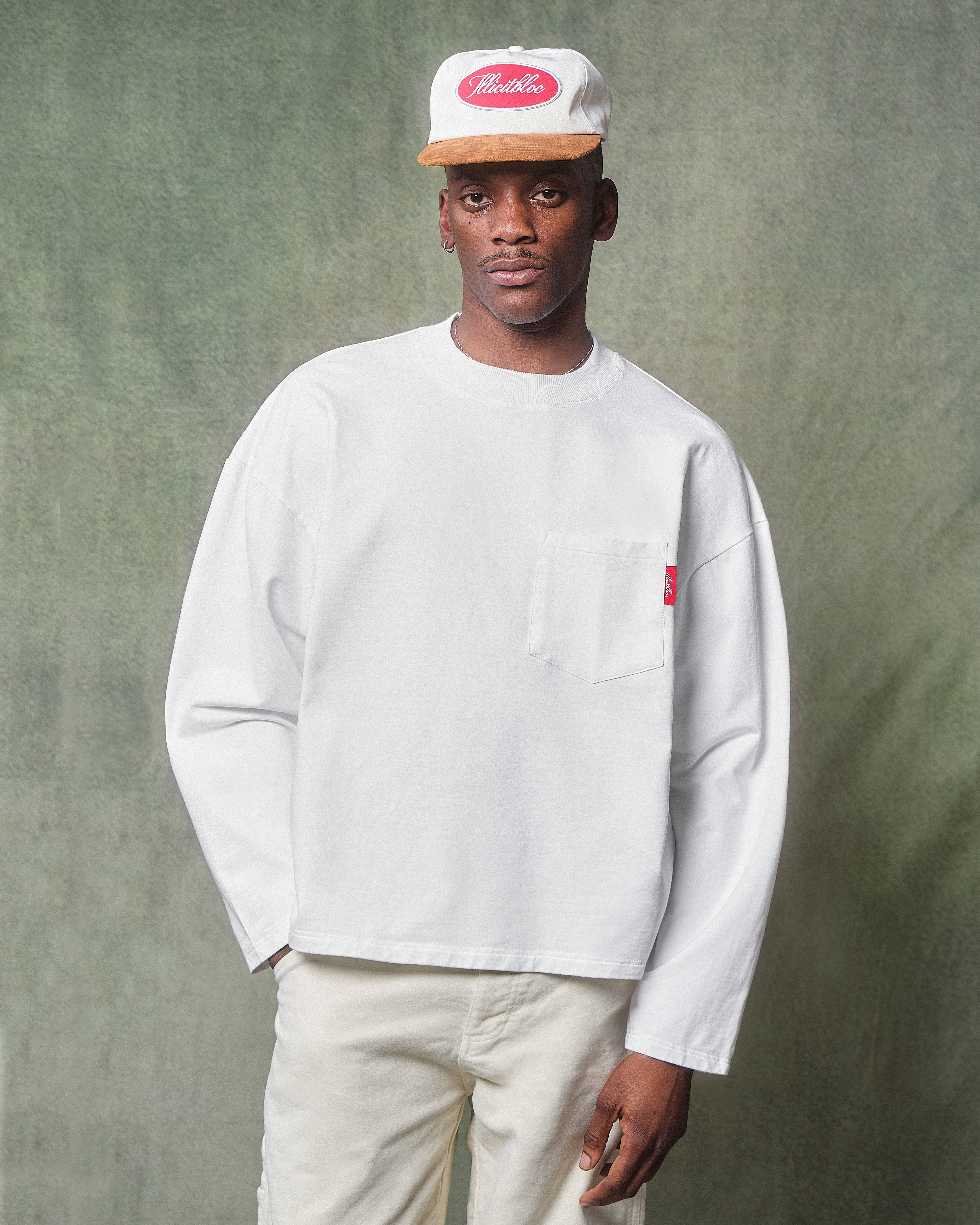 CLASSIC POCKET LONG SLEEVE T-SHIRT - WHITE