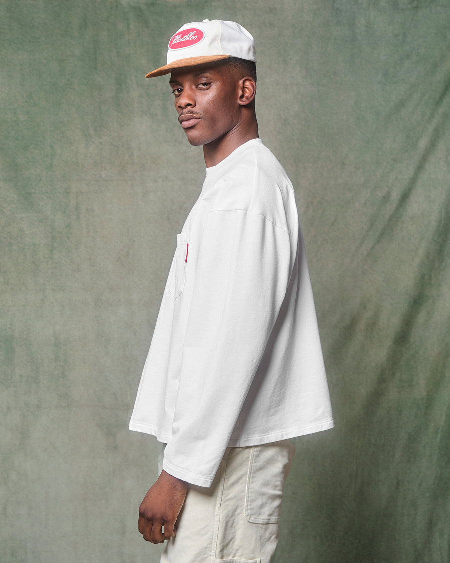 CLASSIC POCKET LONG SLEEVE T-SHIRT - WHITE