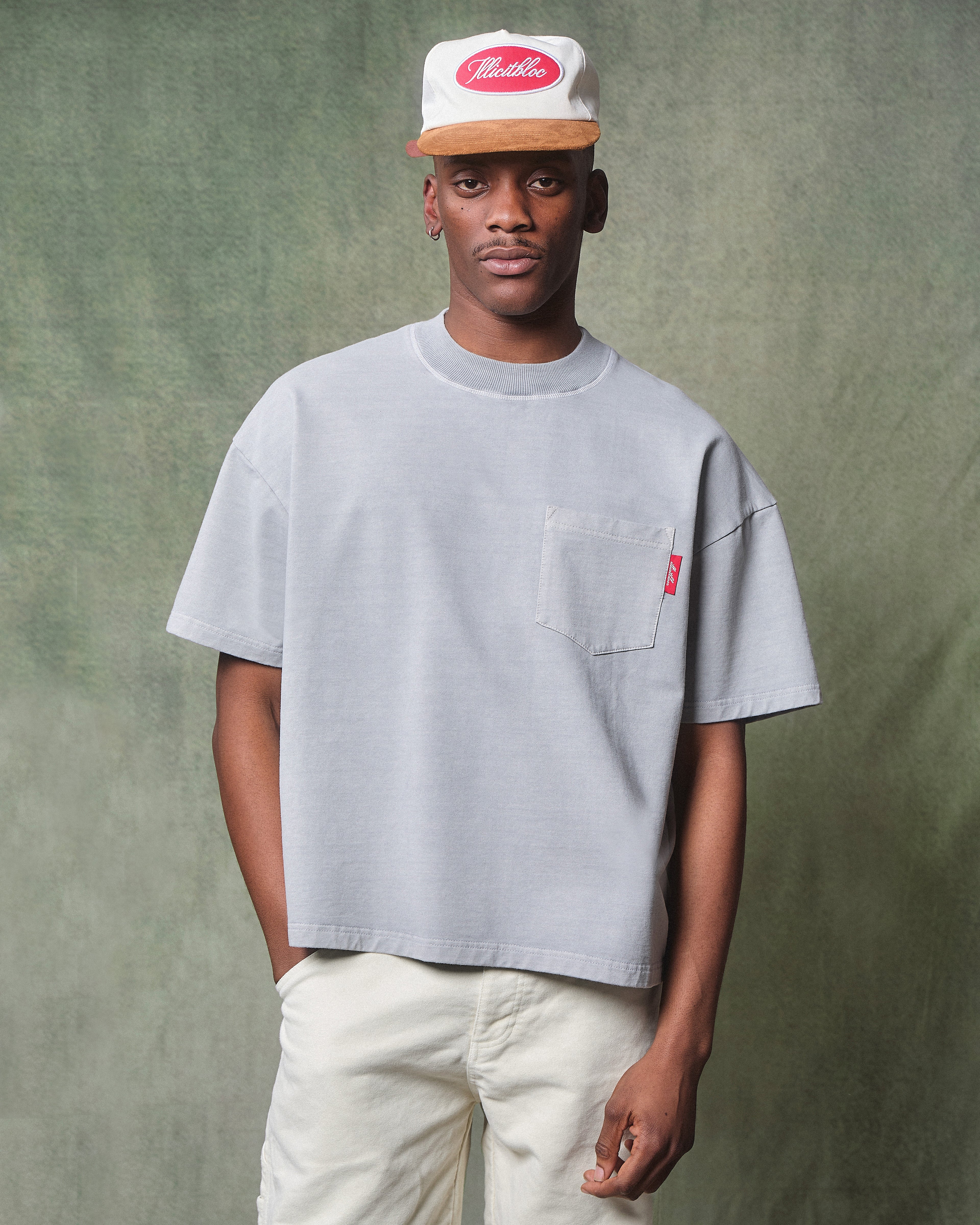 CLASSIC CLOUDWEAVE™ POCKET T-SHIRT - POWDER GREY