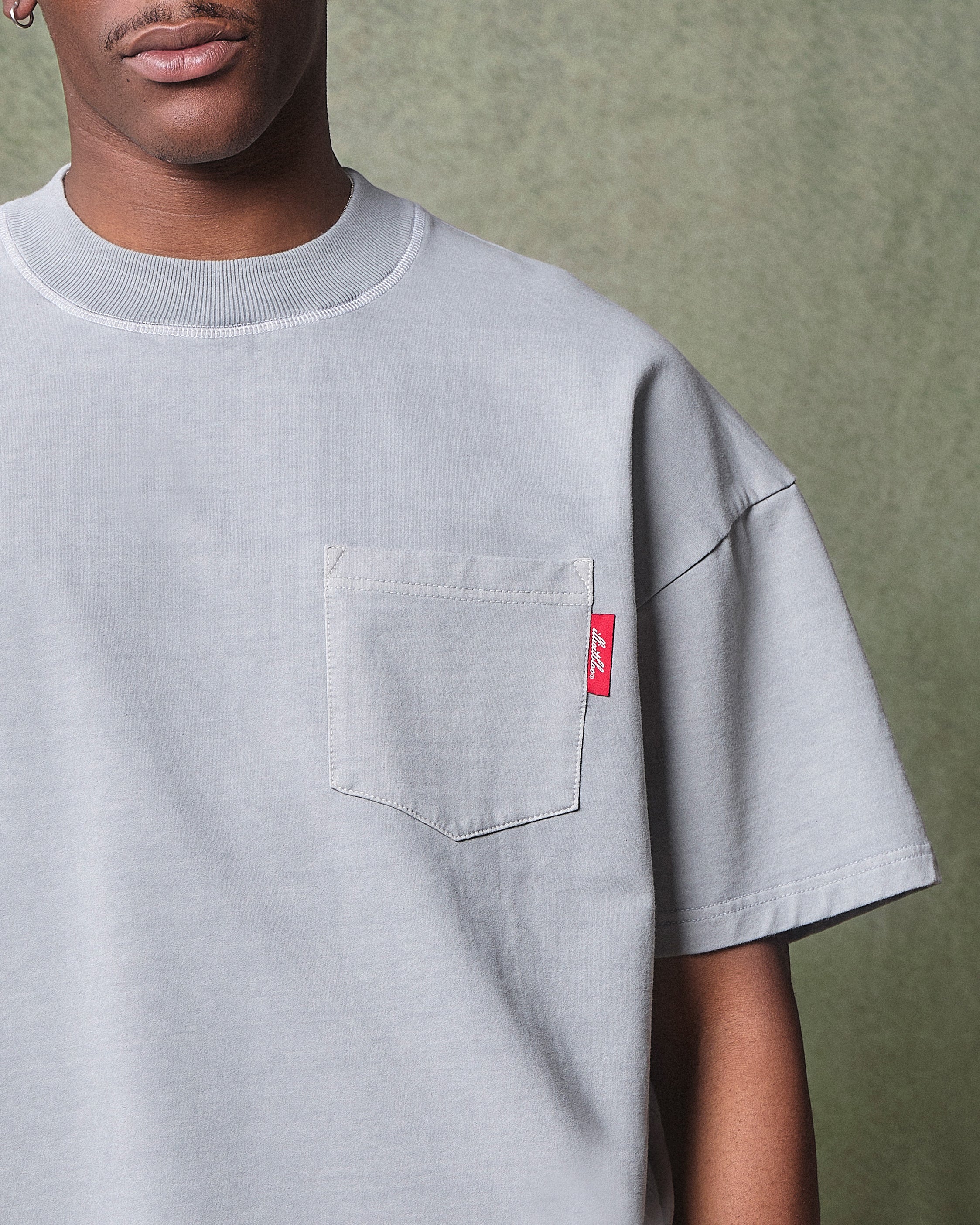 CLASSIC CLOUDWEAVE™ POCKET T-SHIRT - POWDER GREY