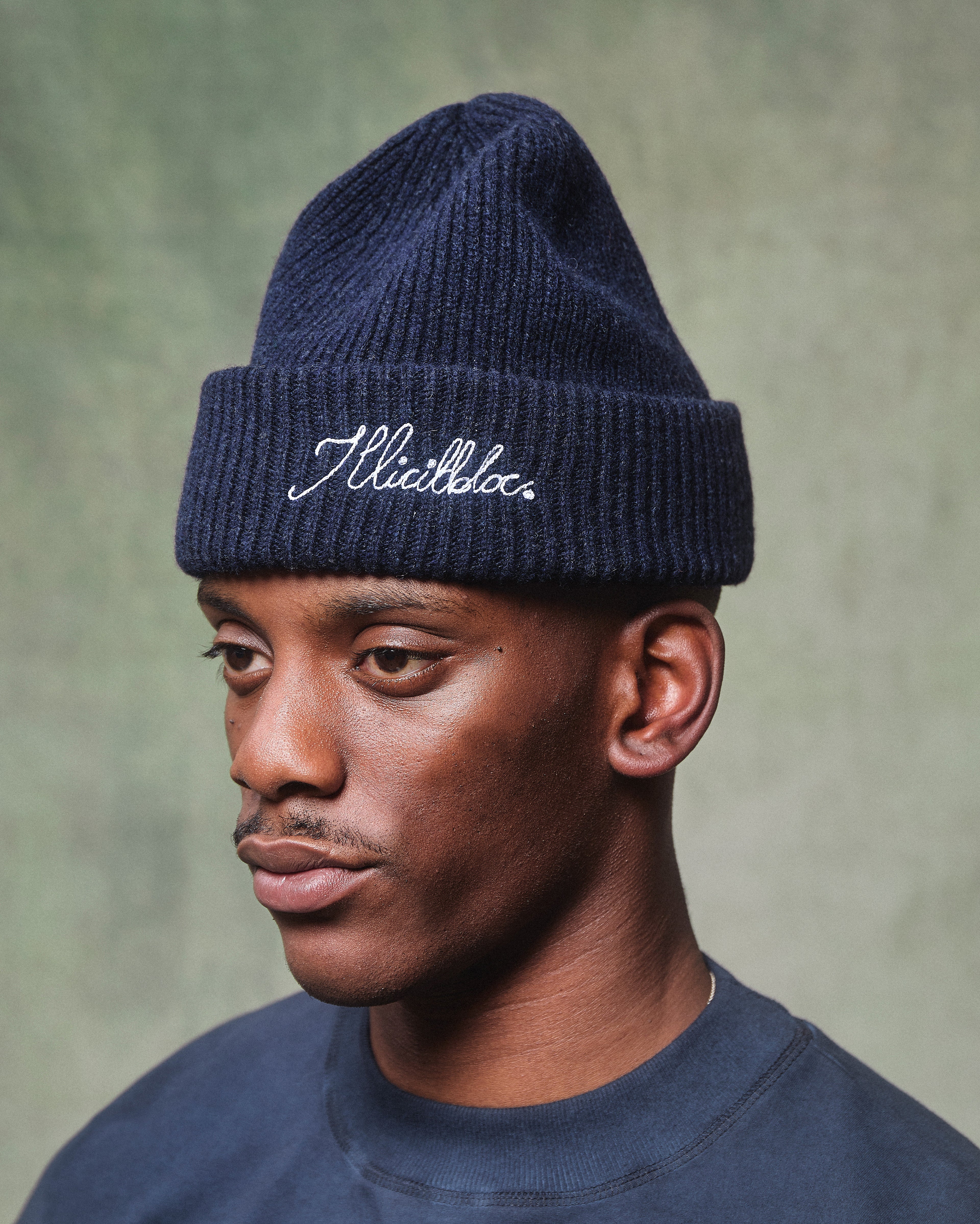 LAMBSWOOL ANGLER BEANIE - NAVY