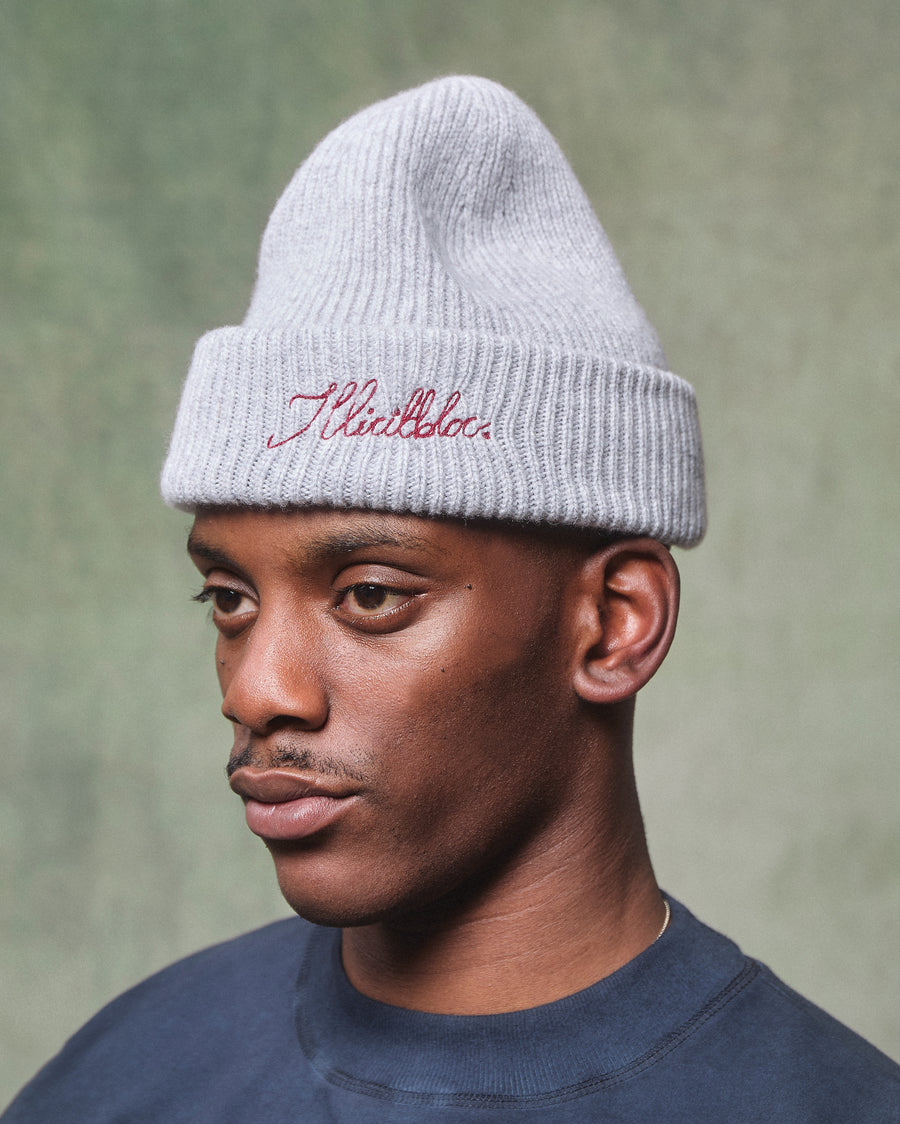 LAMBSWOOL ANGLER BEANIE - GREY
