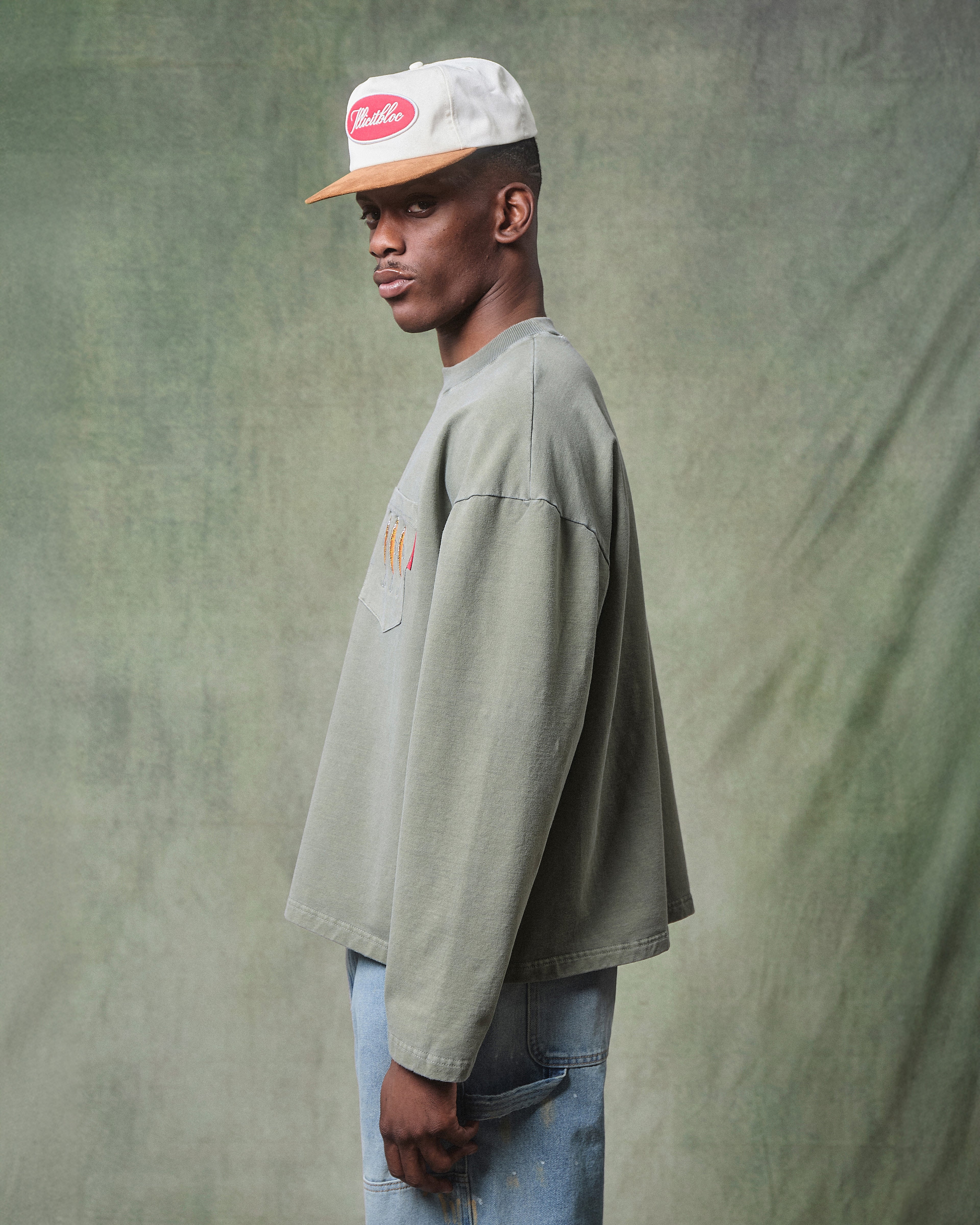 Bait Pocket Long Sleeve T-shirt - Moss Gray