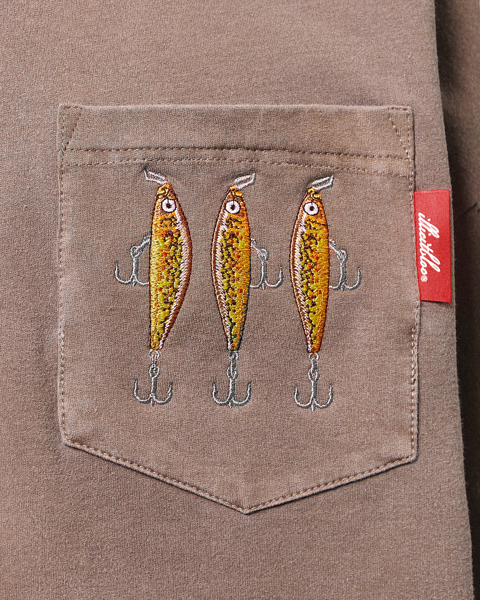 Bait Pocket Long Sleeve T-shirt - Washed Brown