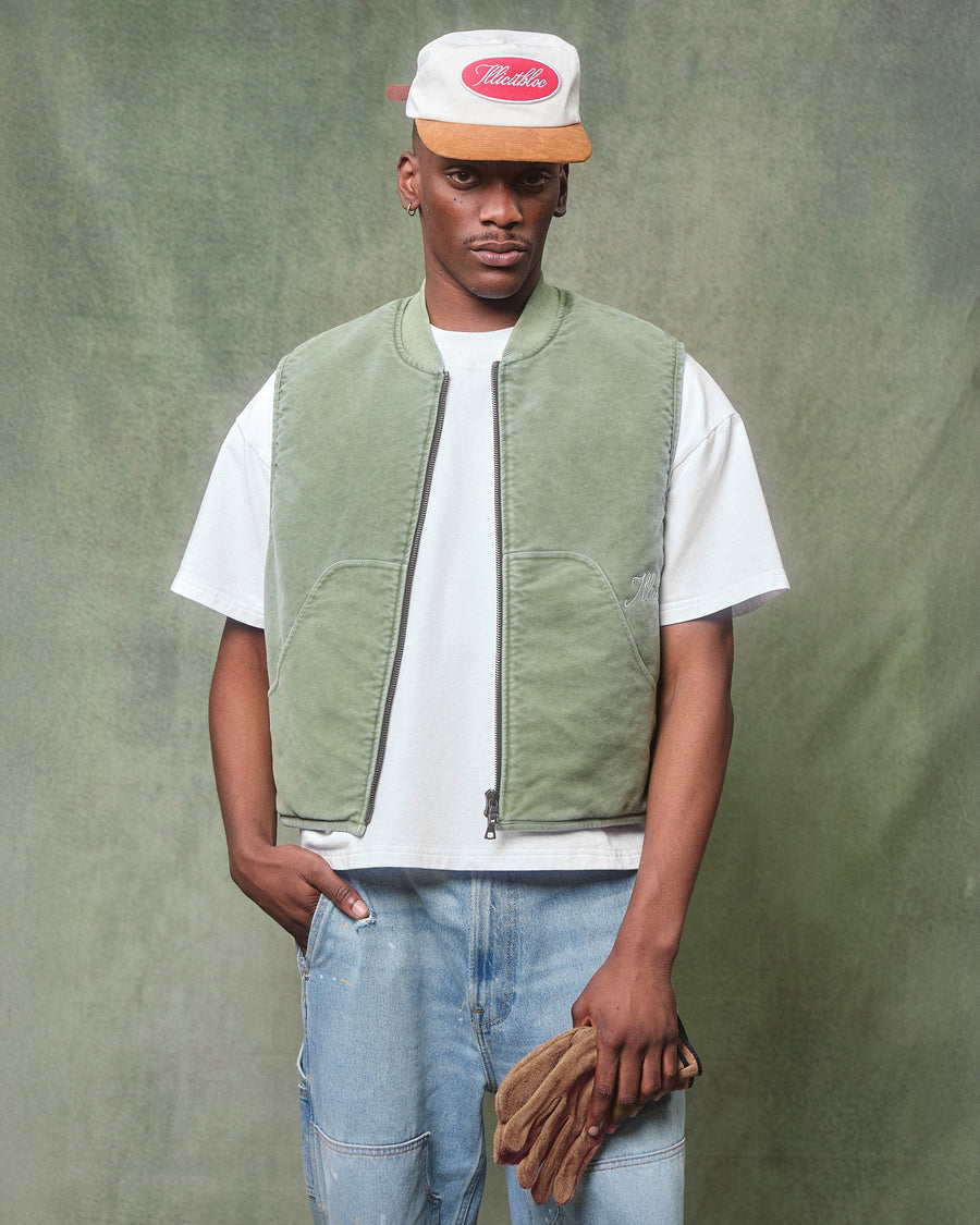 MOLESKIN ANGLER GILET - MOSS GRAY