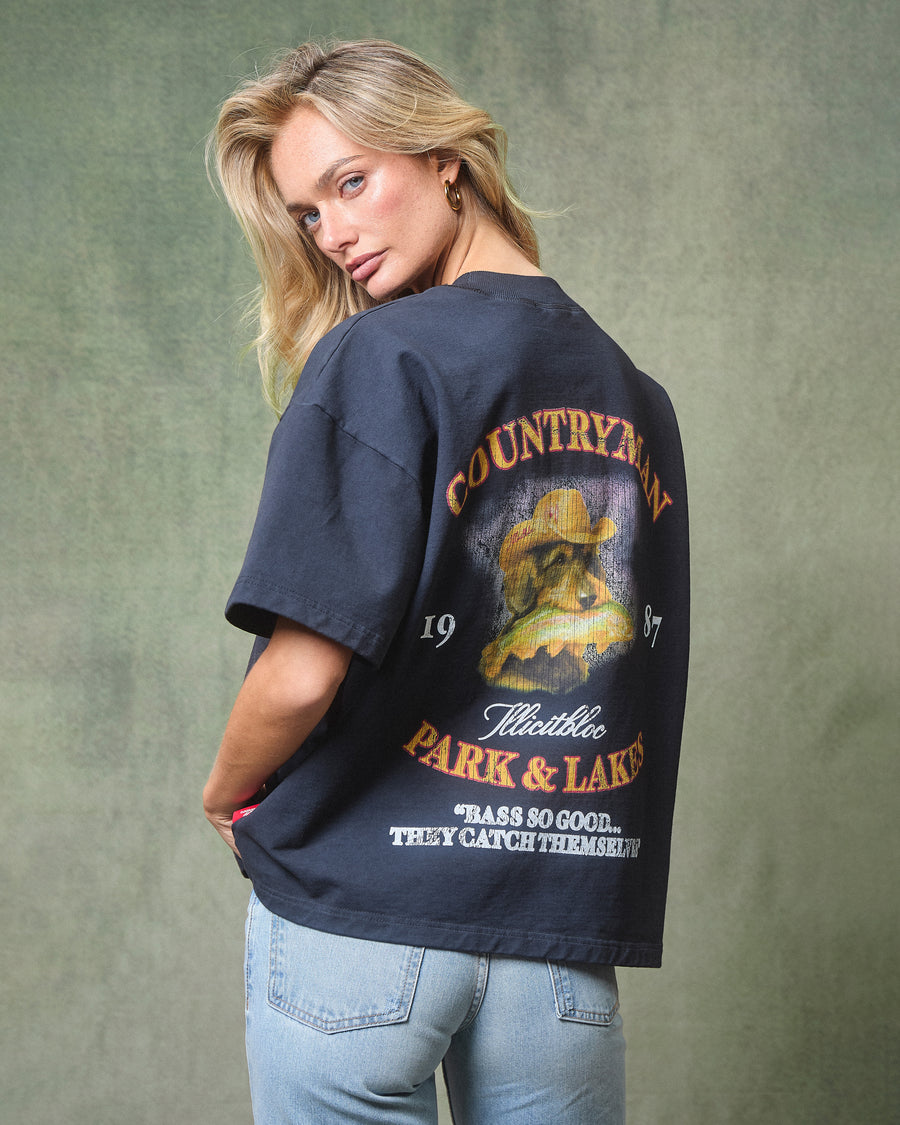 BASS HOUND T-SHIRT - VINTAGE BLACK