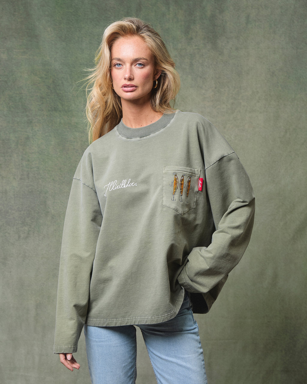 Bait Pocket Long Sleeve T-shirt - Moss Gray