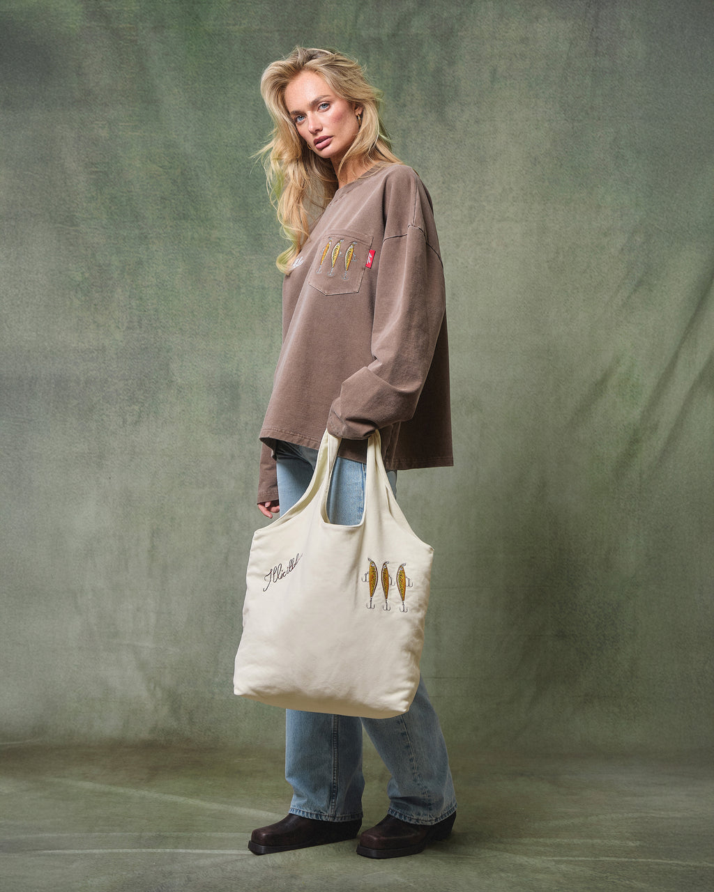 Bait Pocket Long Sleeve T-shirt - Washed Brown