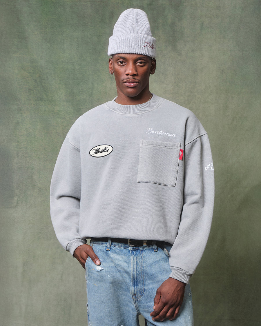 CLUBHOUSE POCKET SWEATSHIRT - POWDER GREY